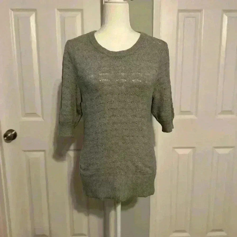 Joie Knit Sage Green Sweater 3/4 Sleeve Size Medium - Picture 3 of 6
